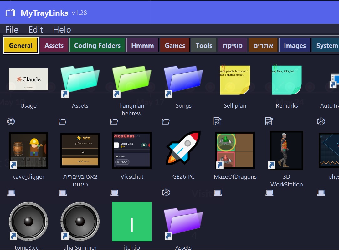 MyTrayLinks app screenshot